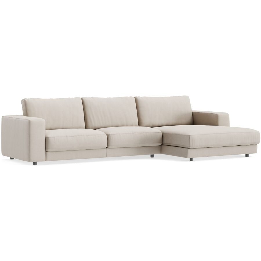 Ecksofa Ava Beige Stoff B 330 T 170 cm - Farbe: Nature - Material: Bezug: 100% Polyester - Möbel Konfigurator: Traummöbel individuell zusammenstellen
