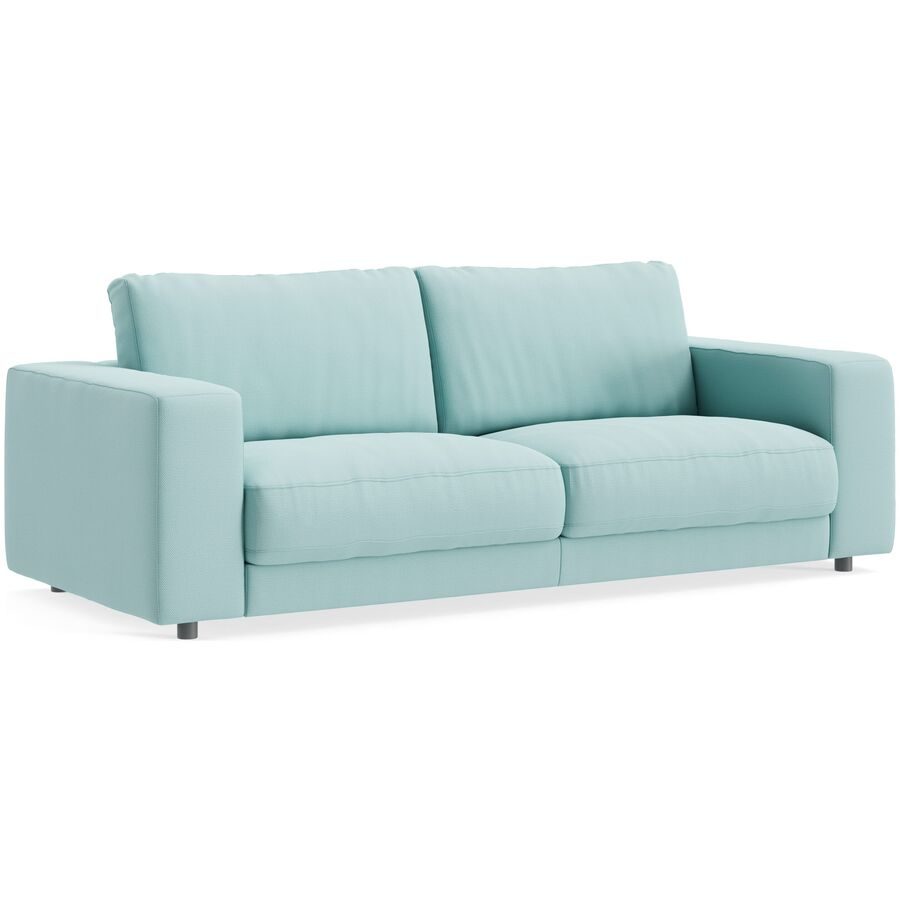 Sofa Ava Blau Stoff B 230 T 107 cm - Farbe: Ice blue - Material: Bezug: 100% Polyester - Möbel Konfigurator: Traummöbel individuell zusammenstellen -