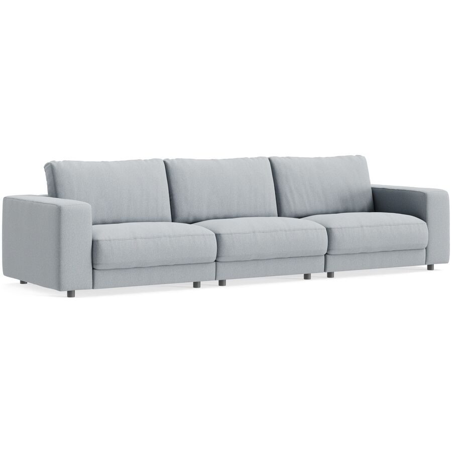 Sofa Ava Blau Stoff B 320 T 107 cm - Farbe: light blue - Material: Bezug: 59,7% Polyester 34,4% Polyacryl 5,9% Viskose - Möbel Konfigurator: