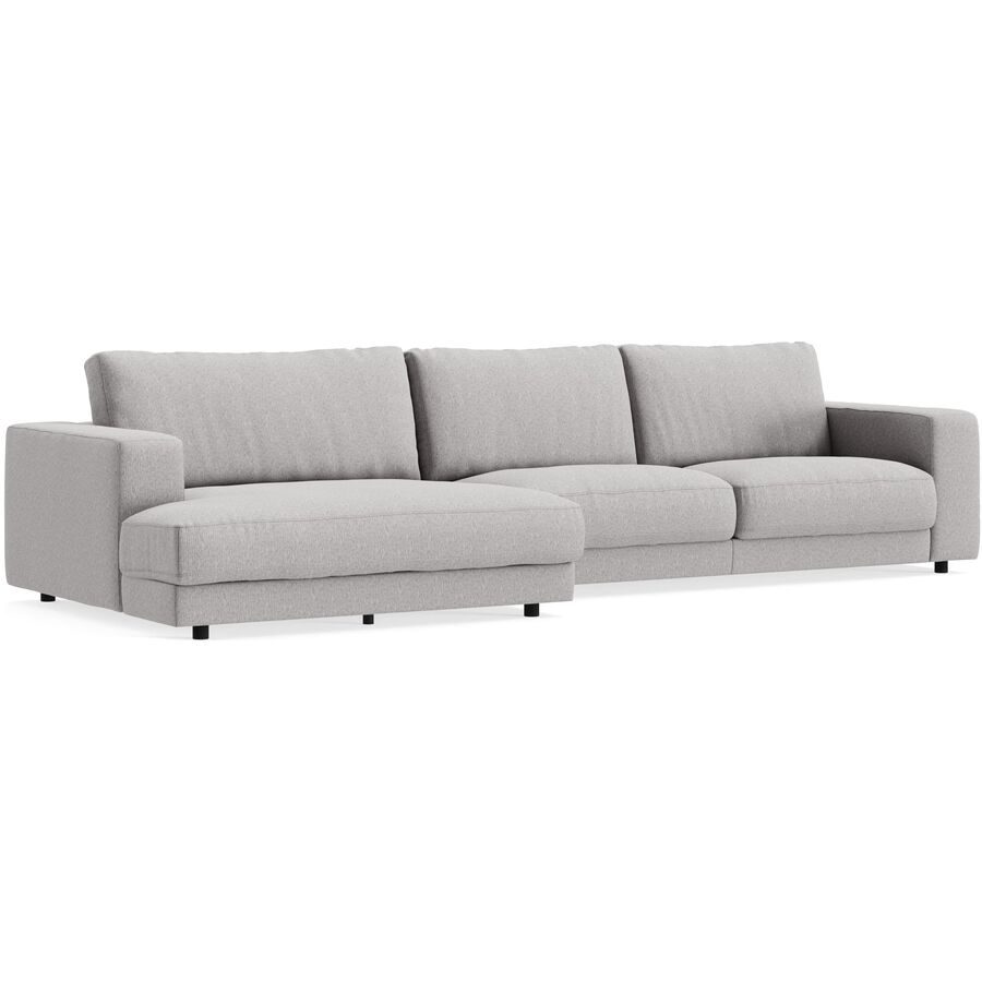 Ecksofa Ava Grau Stoff B 350 T 150 cm - Farbe: elephant - Material: Bezug: 100% Polyester - Möbel Konfigurator: Traummöbel individuell zusammenstellen