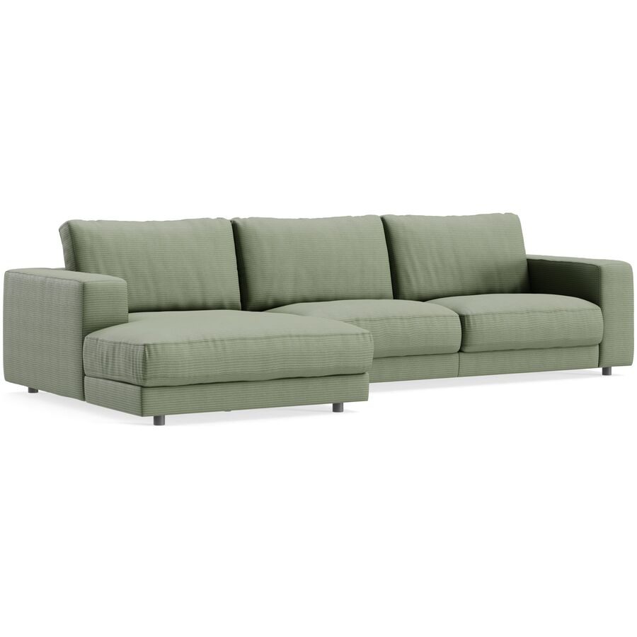 Ecksofa Ava Grün Stoff B 320 T 170 cm - Farbe: turtle - Material: Bezug: 88% Polyester, 12% Polyacryl - Möbel Konfigurator: Traummöbel individuell