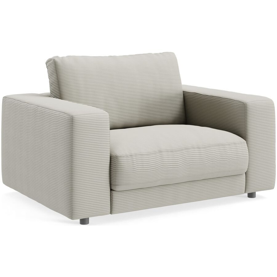 Sessel Ava Stoff 140 cm 107 cm - Farbe: Light Grey - Material: Bezug: 88% Polyester, 12% Polyacryl - Möbel Konfigurator: Traummöbel individuell