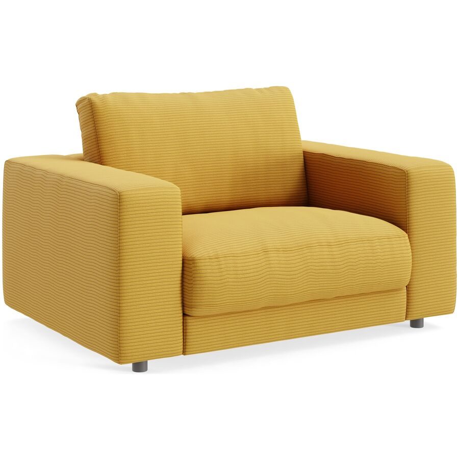 Sessel Ava Stoff 140 cm 107 cm - Farbe: Gold - Material: Bezug: 88% Polyester, 12% Polyacryl - Möbel Konfigurator: Traummöbel individuell