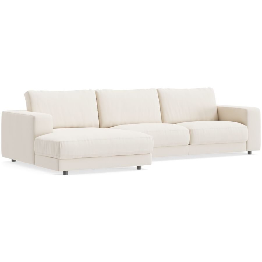 Ecksofa Ava Beige Stoff B 320 T 170 cm - Farbe: Nature - Material: Bezug: 100% Polyester - Möbel Konfigurator: Traummöbel individuell zusammenstellen