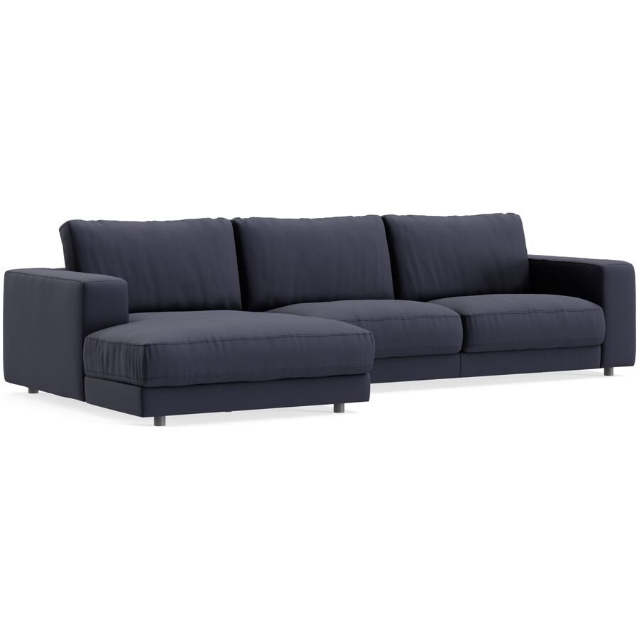 Ecksofa Ava Blau Stoff B 320 T 170 cm - Farbe: navy - Material: Bezug: 100% Polyester - Möbel Konfigurator: Traummöbel individuell zusammenstellen -