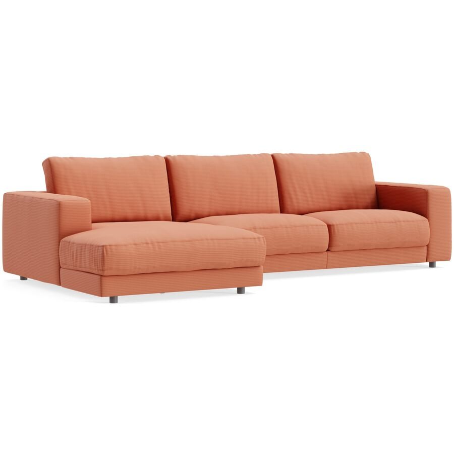 Ecksofa Ava Orange Stoff B 320 T 170 cm - Farbe: dalia - Material: Bezug: 88% Polyester, 12% Polyacryl - Möbel Konfigurator: Traummöbel individuell