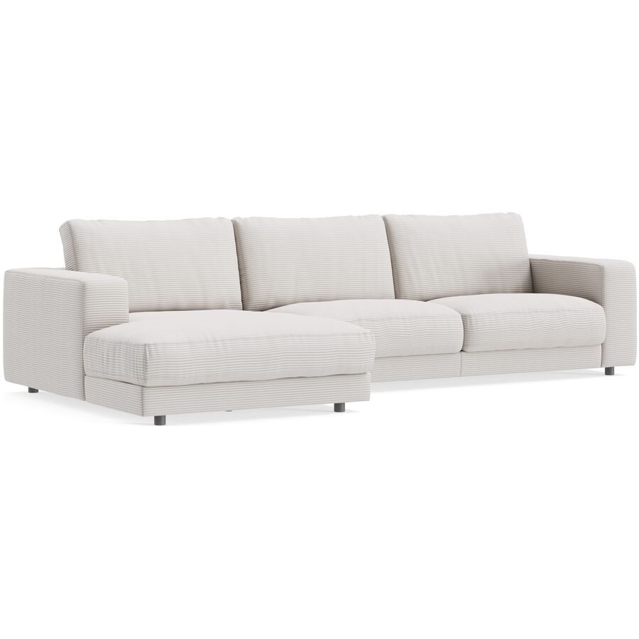 Ecksofa Ava Weiss Stoff B 320 T 170 cm - Farbe: snow - Material: Bezug: 88% Polyester, 12% Polyacryl - Möbel Konfigurator: Traummöbel individuell