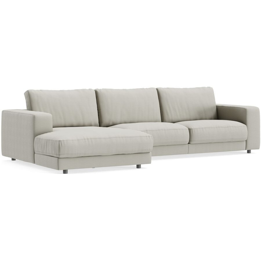 Ecksofa Ava Grau Stoff B 320 T 170 cm - Farbe: Light Grey - Material: Bezug: 88% Polyester, 12% Polyacryl - Möbel Konfigurator: Traummöbel individuell
