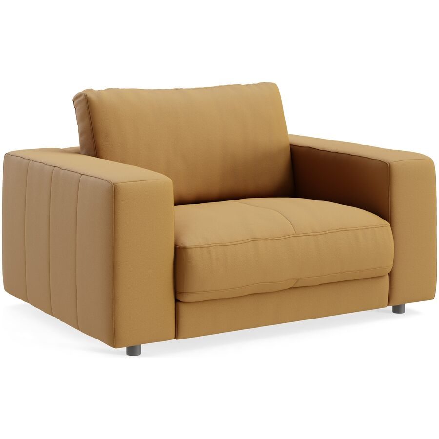 Sessel Ava Leder 140 cm 107 cm - Farbe: curcuma - Material: Bezug: pigmentiertes Leder - Möbel Konfigurator: Traummöbel individuell zusammenstellen -