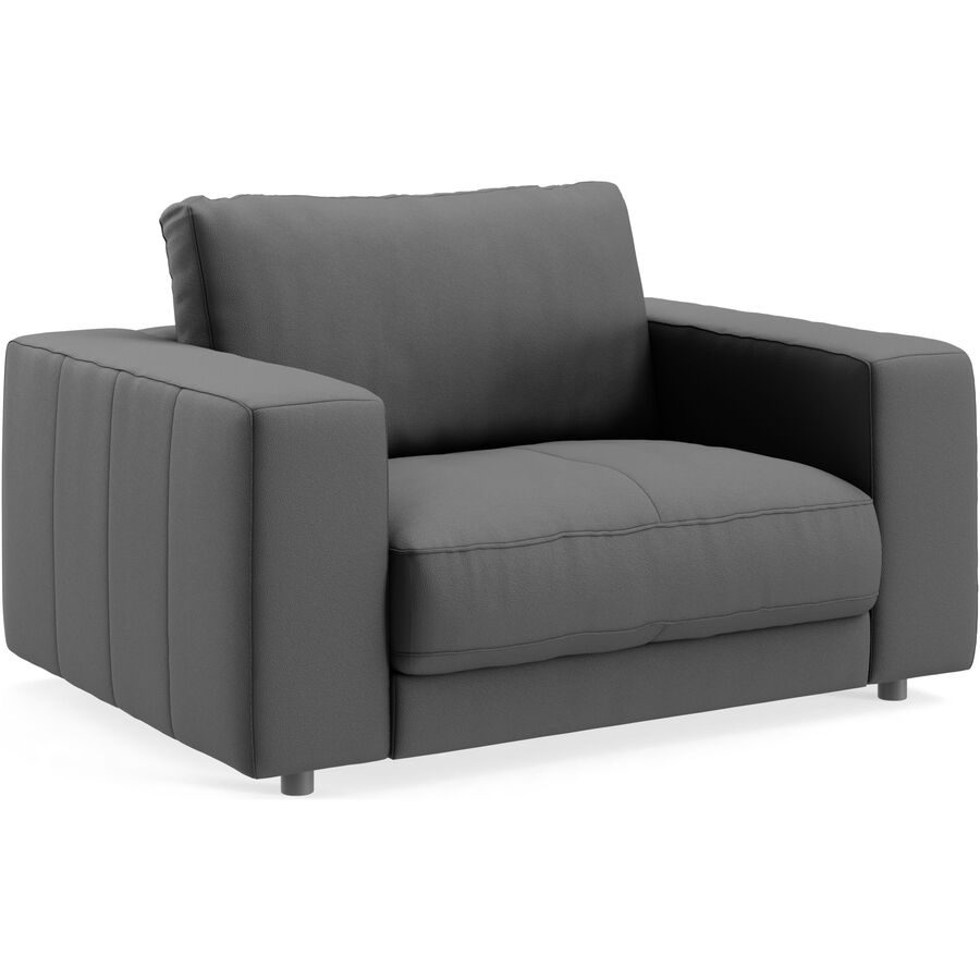 Sessel Ava Leder 140 cm 107 cm - Farbe: fango - Material: Bezug: pigmentiertes Leder - Möbel Konfigurator: Traummöbel individuell zusammenstellen -
