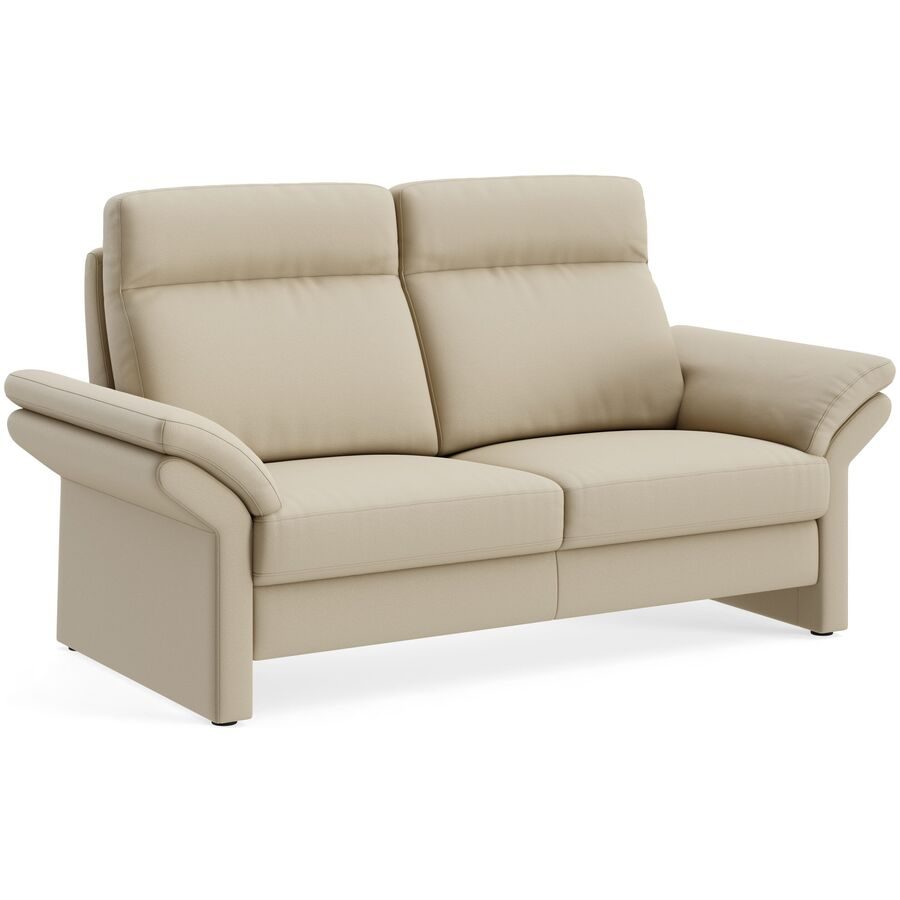 Sofa Albula Weiss Leder 182 cm 89 cm - Farbe: Mercury pearl - Material: Echtleder - Möbel Konfigurator: Traummöbel individuell zusammenstellen - Sofa