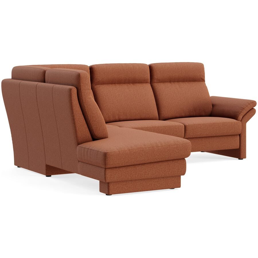 Ecksofa Albula Braun Stoff 250 cm 215 cm - Farbe: Cosmopolitan rusty - Material: Echtstoff - Möbel Konfigurator: Traummöbel individuell
