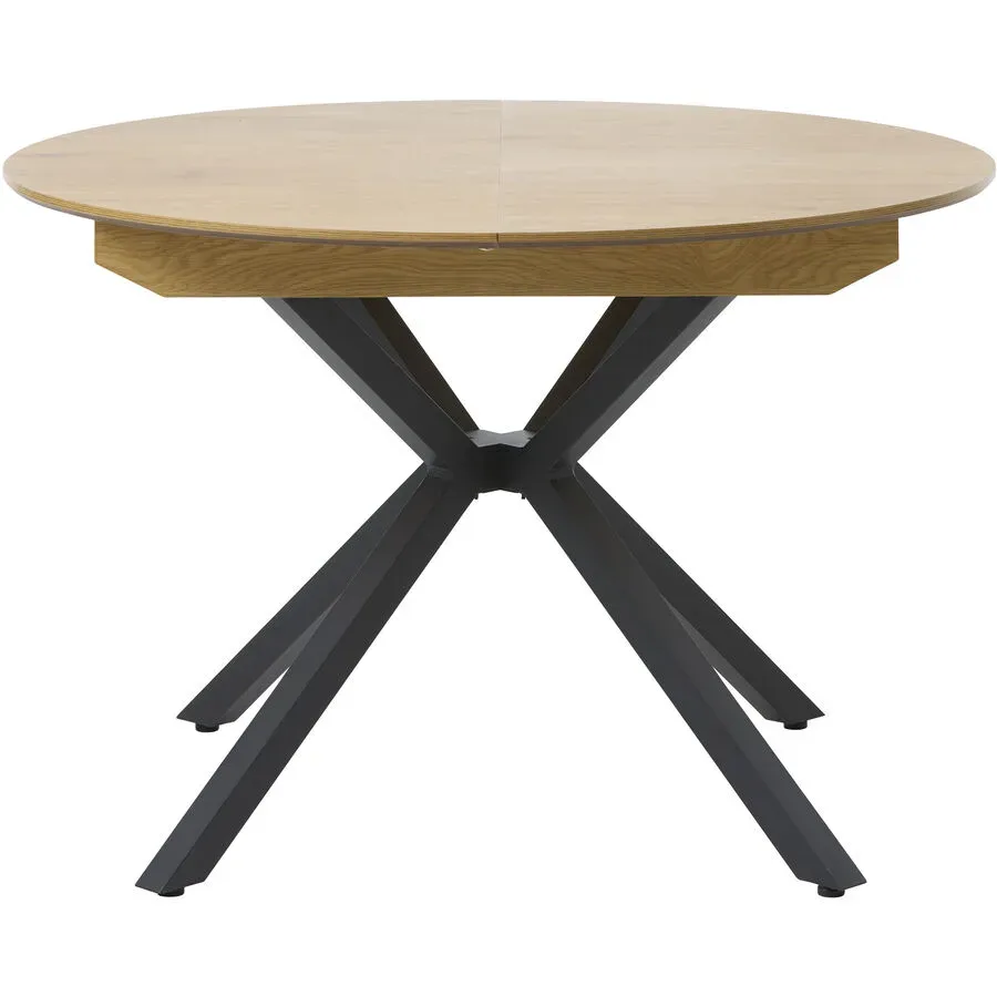 Esstisch ausziehbar Paddy 120 cm Ausziehbar - Farbe: schwarz/nature - Material: Melaninbeschichtetes Holz/Metall - Esstisch ausziehbar
