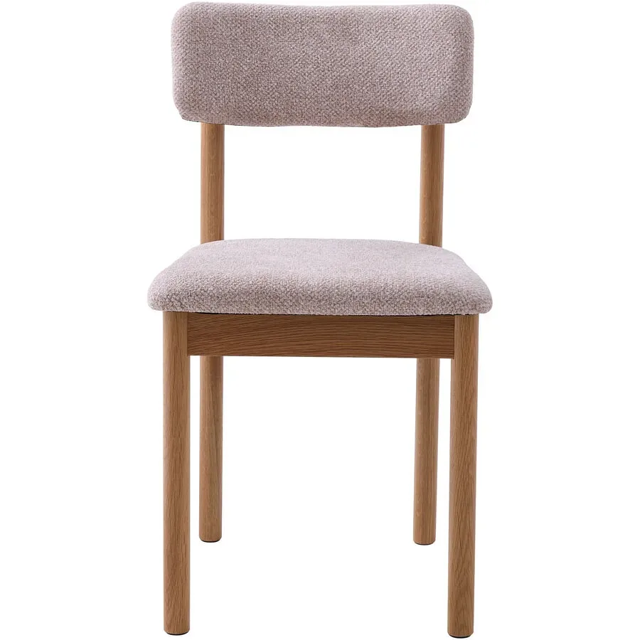 Stuhl 2er-Set Cilia Beige Polyester/Holz 44 cm - Farbe: sand/nature - Stuhl 2er-Set