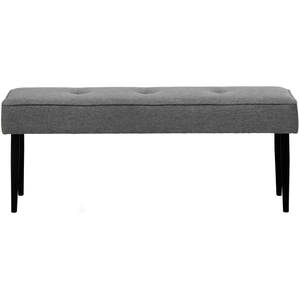 Bank Andris Grau Stoff/Metall B 140 cm H 48 cm - Material: Metall/Polyester - Bank