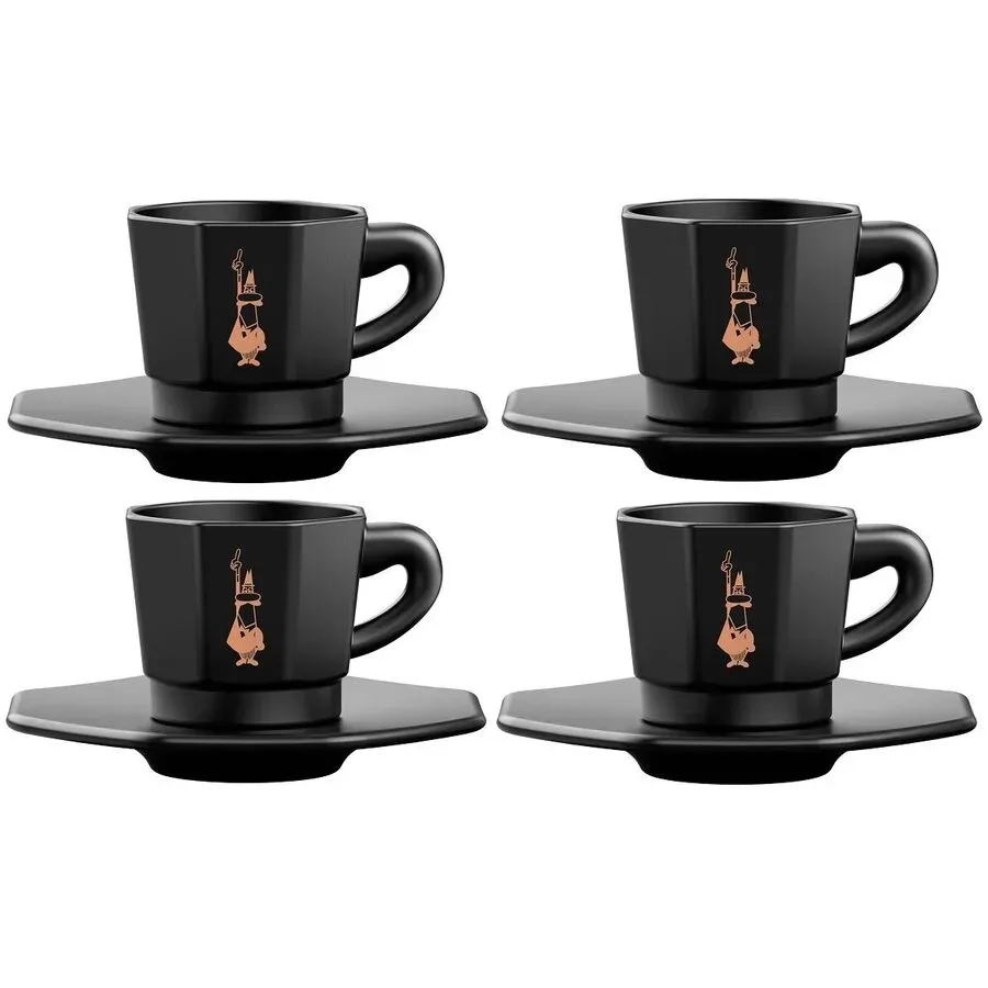 Bialetti - Tassen-Set, 80 ml, Black