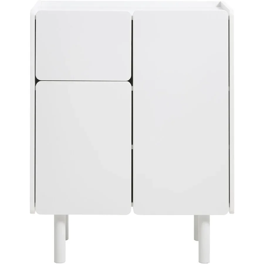 Highboard Bernd Weiss MDF/Stahl 80 cm 100 cm - Material: MDF/Metall - Highboard