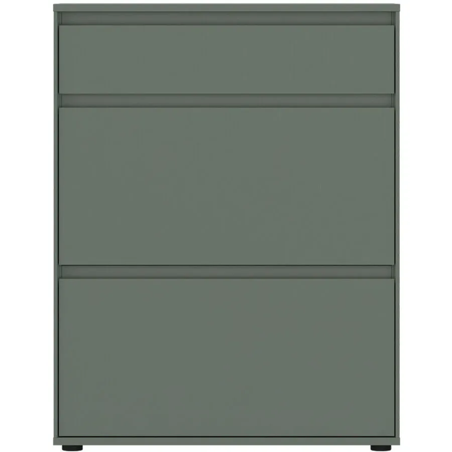 Schuhschrank Birio Grün MDF B 75 cm T 35.3 cm - Farbe: Salbei - Material: Spanplatte - Schuhschrank