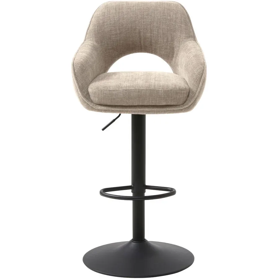 Barhocker 2er-Set Cornell Beige Metall/Stoff B 51 cm H 95.5 cm - Farbe: Leinen - Material: Stoff/Metall - Barhocker 2er-Set