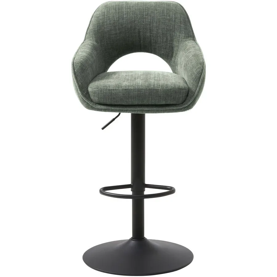 Barhocker 2er-Set Cornell Grün Polyester/Metall 51 cm 95.5 cm - Farbe: waldgrün - Barhocker 2er-Set