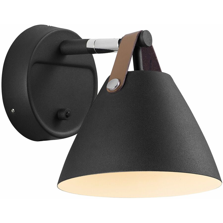 NORDLUX Wandlampe Strap Schwarz Metall B 21 H 17 cm - Wandlampe
