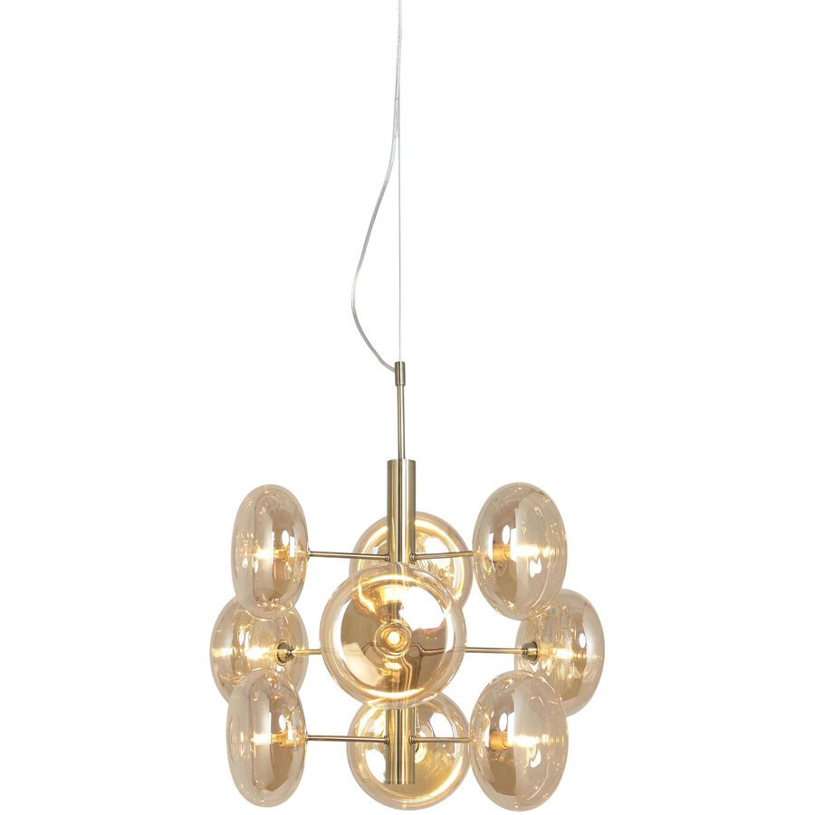 Pendellampe Explosion Braun Metall B 53 H 53 cm - Farbe: Bernstein - Material: Metall/Glas - Pendellampe