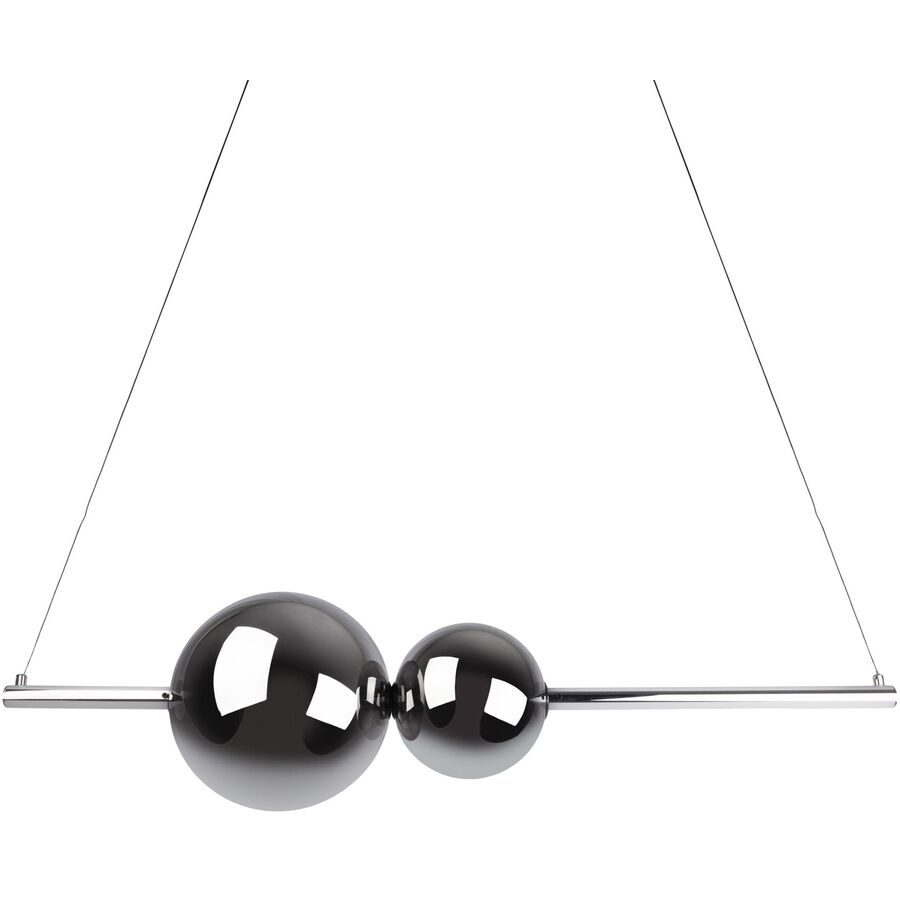 Pendellampe Nova Edelstahl Kunststoff B 25 H 150 cm - Farbe: chrome - Material: Kunststoff/Glas - Pendellampe