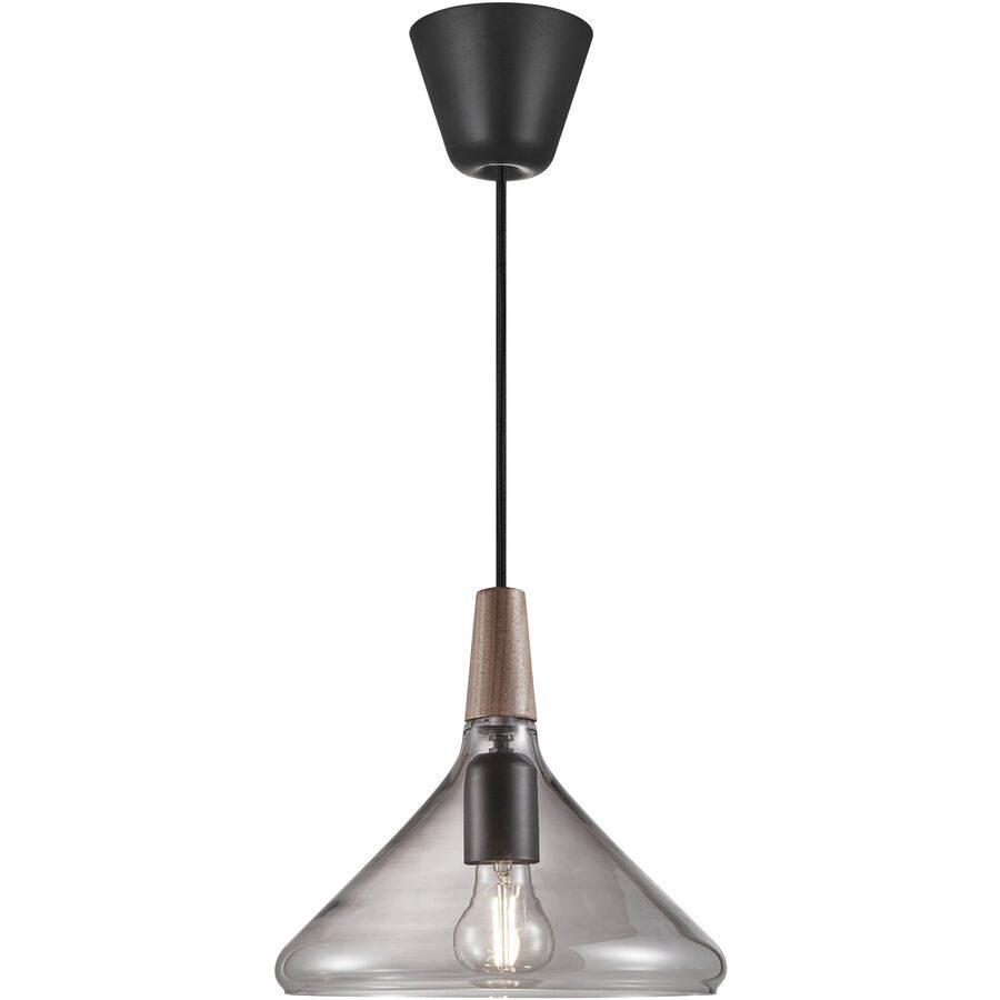 NORDLUX Pendellampe Nori Schwarz Glas B 27 cm H 24.5 cm - Farbe: Rauchfarben - Pendellampe