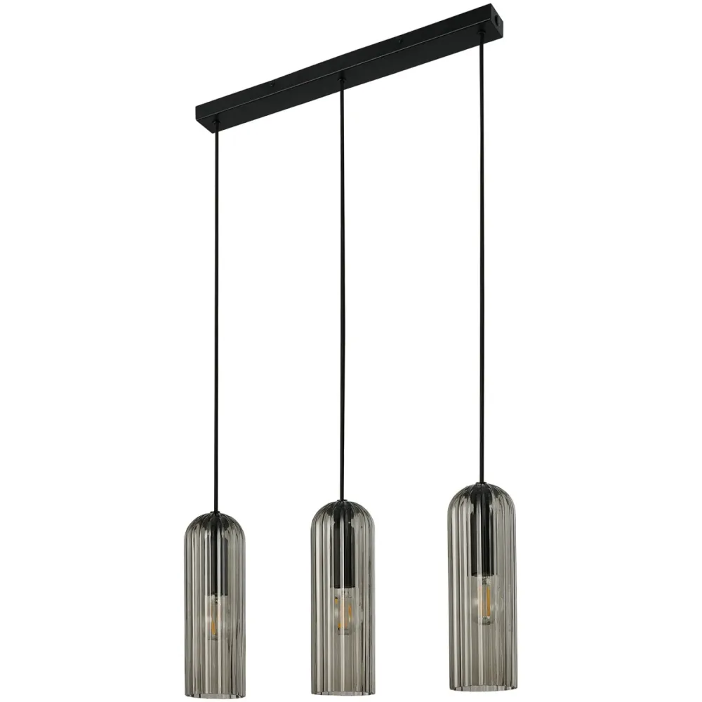 NORDLUX Pendellampe Miella Schwarz Glas/Kunststoff B 52 H 30 cm - Farbe: Rauchfarben - Pendellampe