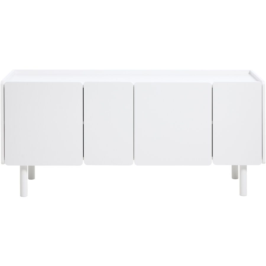 Sideboard Bernd Weiss MDF/Stahl B 160 T 45 cm - Farbe: white - Material: RAL 9003 MDF, METAL LEGS - Sideboard