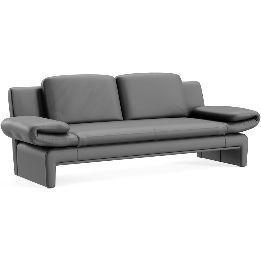 Sofa Astra Grau Leder B 308 T 83 cm - Farbe: Larina - stahl 133 - Möbel Konfigurator: Traummöbel individuell zusammenstellen