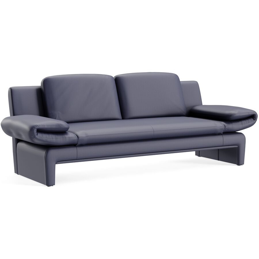 Sofa Astra Blau Leder B 308 T 83 cm - Farbe: Larina - azur 109 - Möbel Konfigurator: Traummöbel individuell zusammenstellen