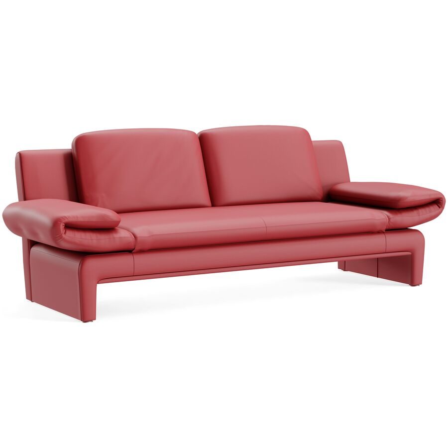 Sofa Astra Rot Leder B 308 T 83 cm - Farbe: Larina - signalrot 115 - Möbel Konfigurator: Traummöbel individuell zusammenstellen