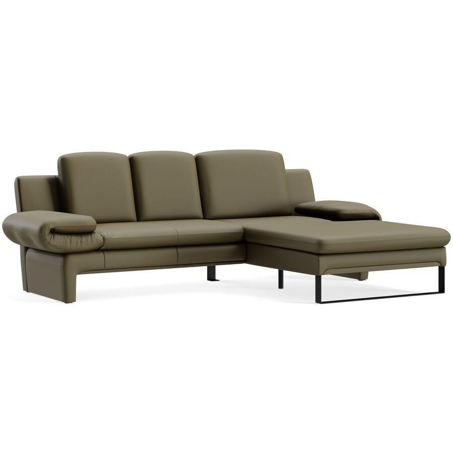 Ecksofa Astra Grün Stoff B 321 T 168 cm - Farbe: Touch - 875 khaki - Möbel Konfigurator: Traummöbel individuell zusammenstellen