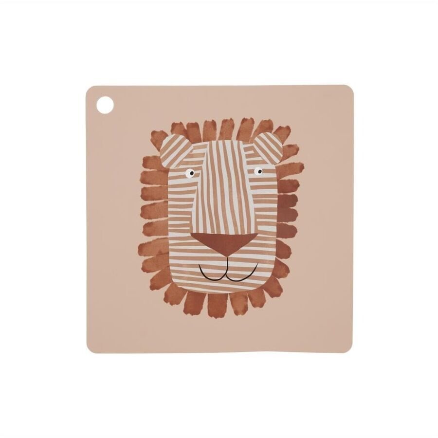 Tischset OYOY Braun Silikon/Kunststoff 38 x 38 cm H 0.15 cm - Farbe: Löwe - Tischset