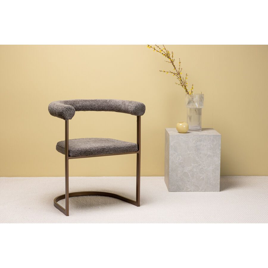 Stuhl 2er-Set Altus Braun Stahl/Polyester B 65 cm - Material: Polyester/Stahl - Stuhl 2er-Set