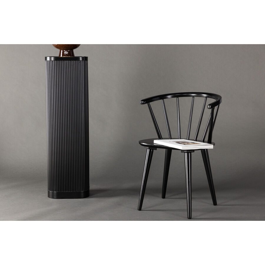 Stuhl 2er-Set Glasyr Schwarz Holz B 55 cm - Material: Gummibaum - Stuhl 2er-Set
