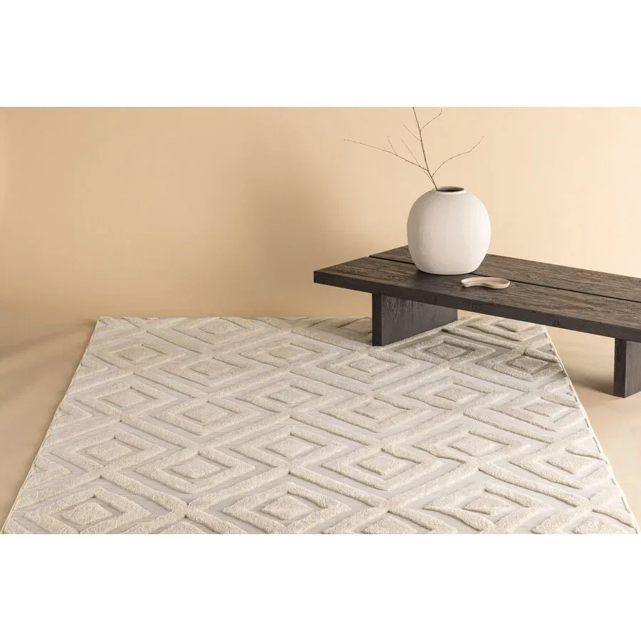 Teppich Hage Beige Polyester B 230 T 160 cm - Teppich