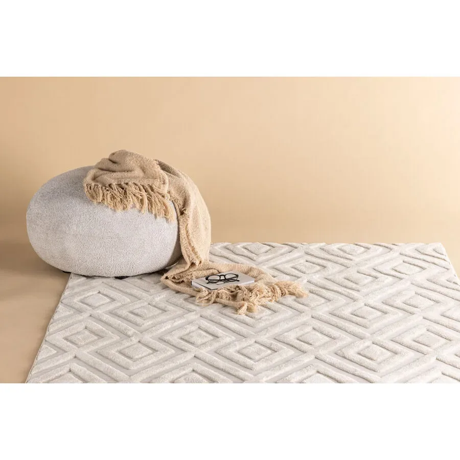 Teppich Hage Weiss Polyester B 230 T 160 cm - Teppich