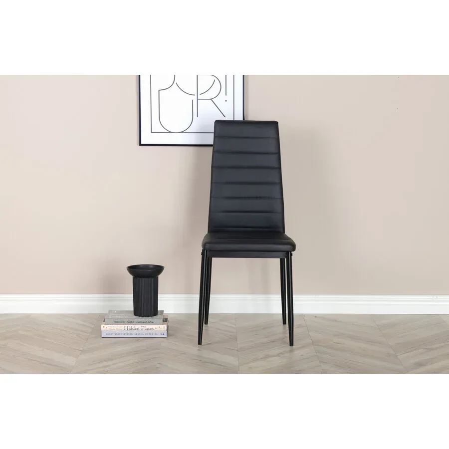 Stuhl 2er-Set Altus Schwarz Kunstleder/Stahl B 42 cm - Stuhl 2er-Set
