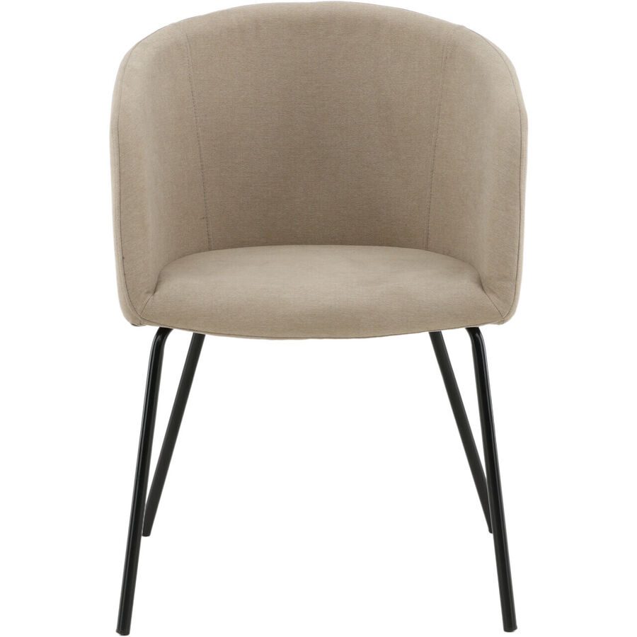 Armlehnstuhl Fika Beige Stahl/Polyester B 55 cm - Material: Polyestersamt/Stahl - Armlehnstuhl