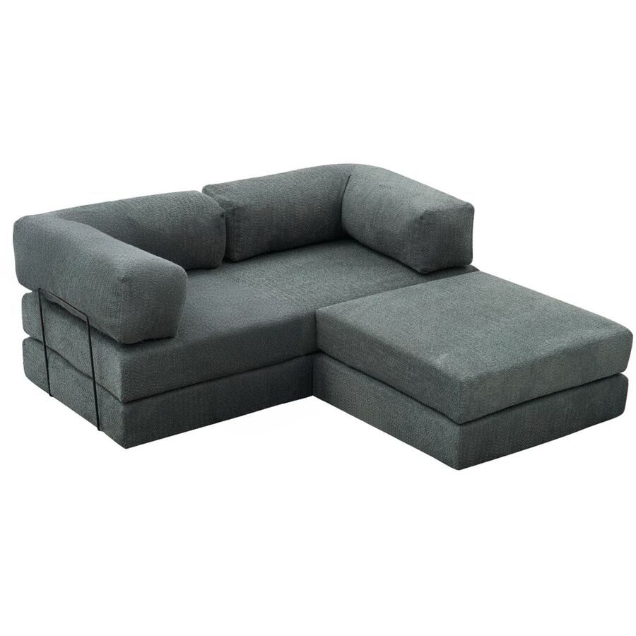 Bettsofa Foldbar Grün Stoff B 190 T 95 cm - Material: Fabric: 100% CHENILLE - Bettsofa