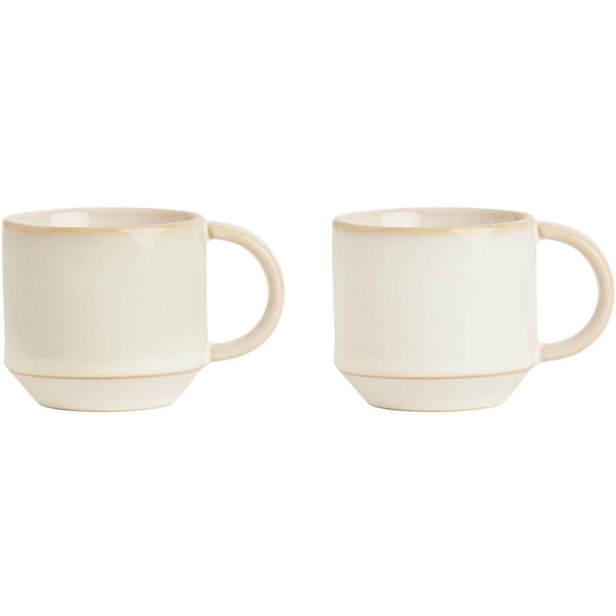 Espressotassen-Set OYOY Weiss Steingut 200 ml - Farbe: Alt Weiss - Espressotassen-Set