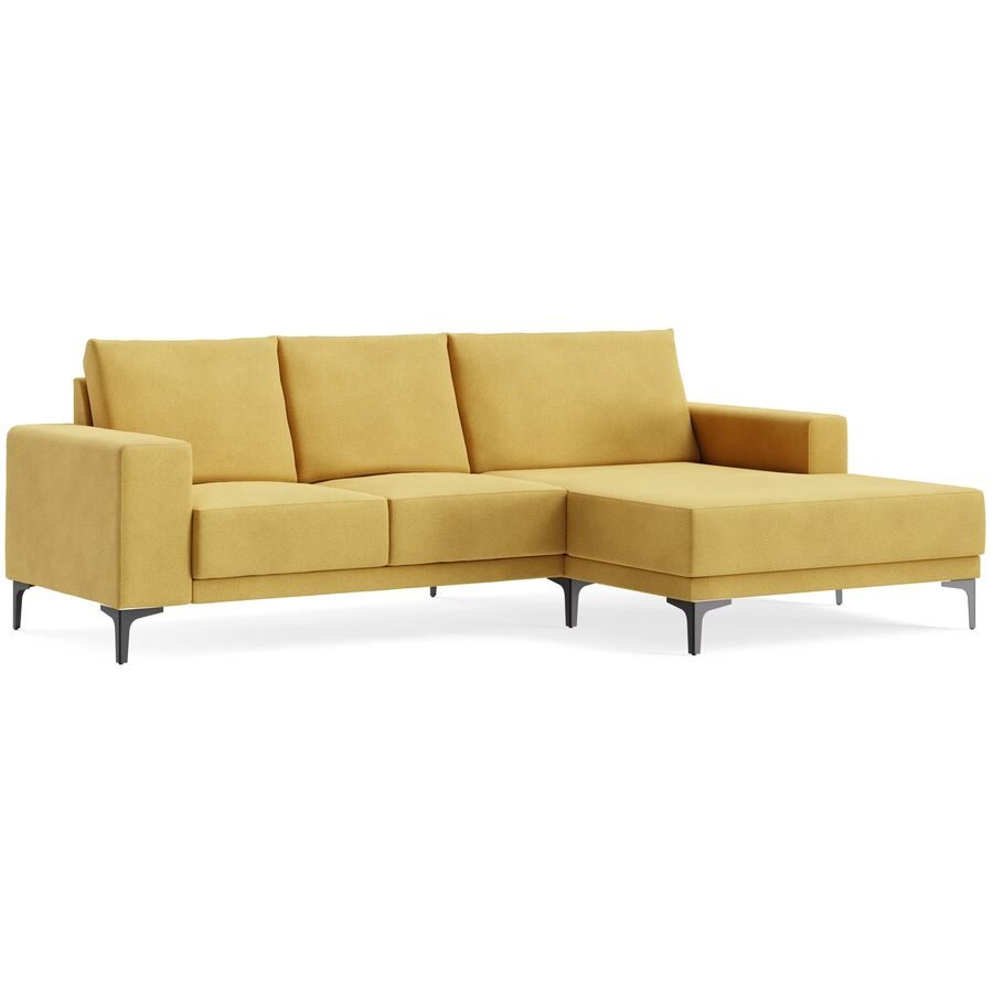 Ecksofa Bivio Gelb Stoff B 246 T 152 cm - Farbe: OSAKA - 21 mustard - Möbel Konfigurator: Traummöbel individuell zusammenstellen - Ecksofa
