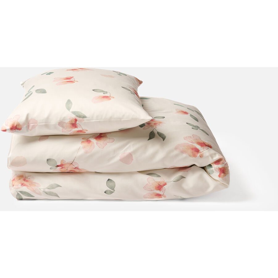 Journey Living Kissenbezug Rasa Mehrfarbig Baumwolle B 65 T 65 cm - Farbe: white/apricot - Material: 100% Bio Baumwollle, GOTS zertifiziert -
