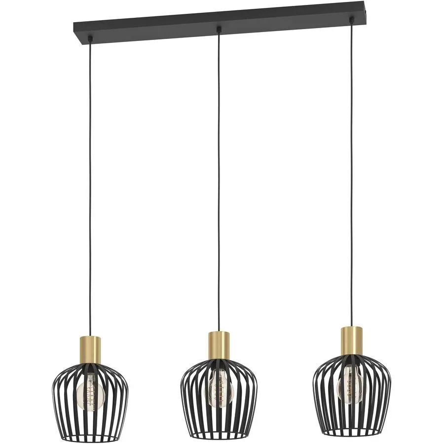 Pendellampe Empoli Schwarz, messing-gebürstet B 20 cm