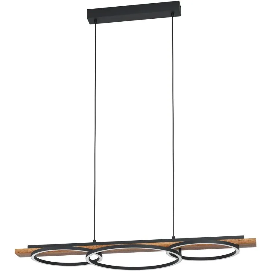 Pendellampe Boyal Schwarz, braun rustikal Dimmbar B 40 cm