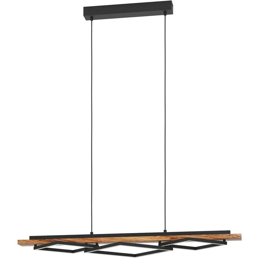 Pendellampe Boyal Schwarz, braun rustikal Dimmbar B 40 cm