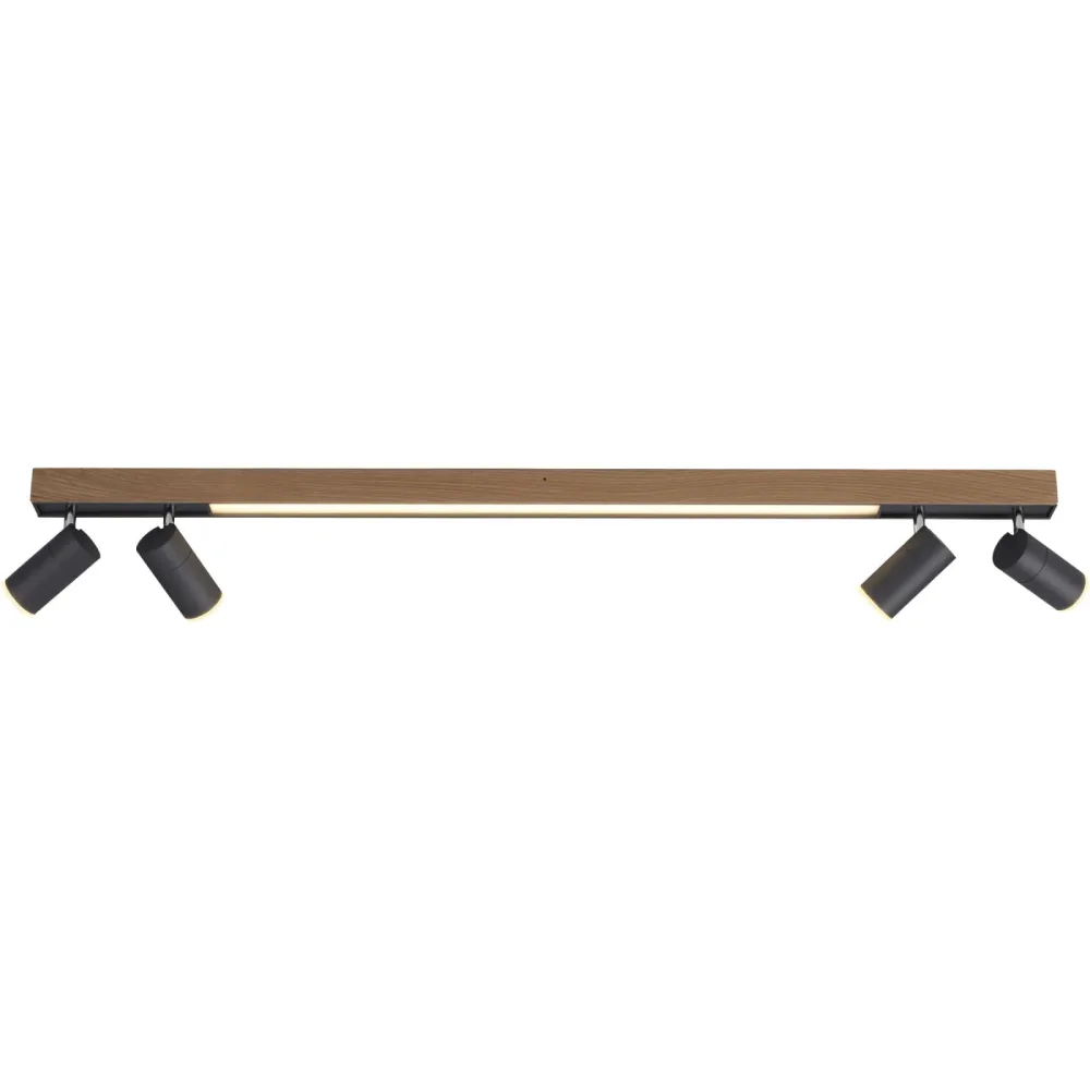 Deckenlampe Pure-Lines Eisen/Holz Eiche geölt anthrazit B: 120cm, 25W LED - Farbe: anthrazit/ Eiche geölt - Deckenlampe