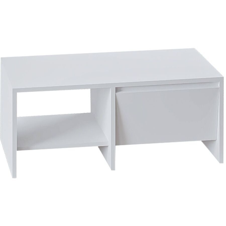 Salontisch Georis Weiss Holzwerkstoff B 90 cm - Material: 100% Melaminbeschichtete Kiefer - Salontisch